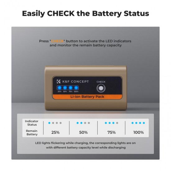 K&F Concept NP-F970 Battery 10500mAh Battery with 20W PD Two-Way Fast Charge